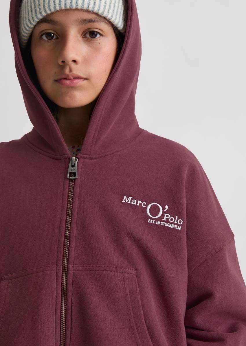 TEENS-GIRLS hooded sweat jacket in a loose relaxed fit