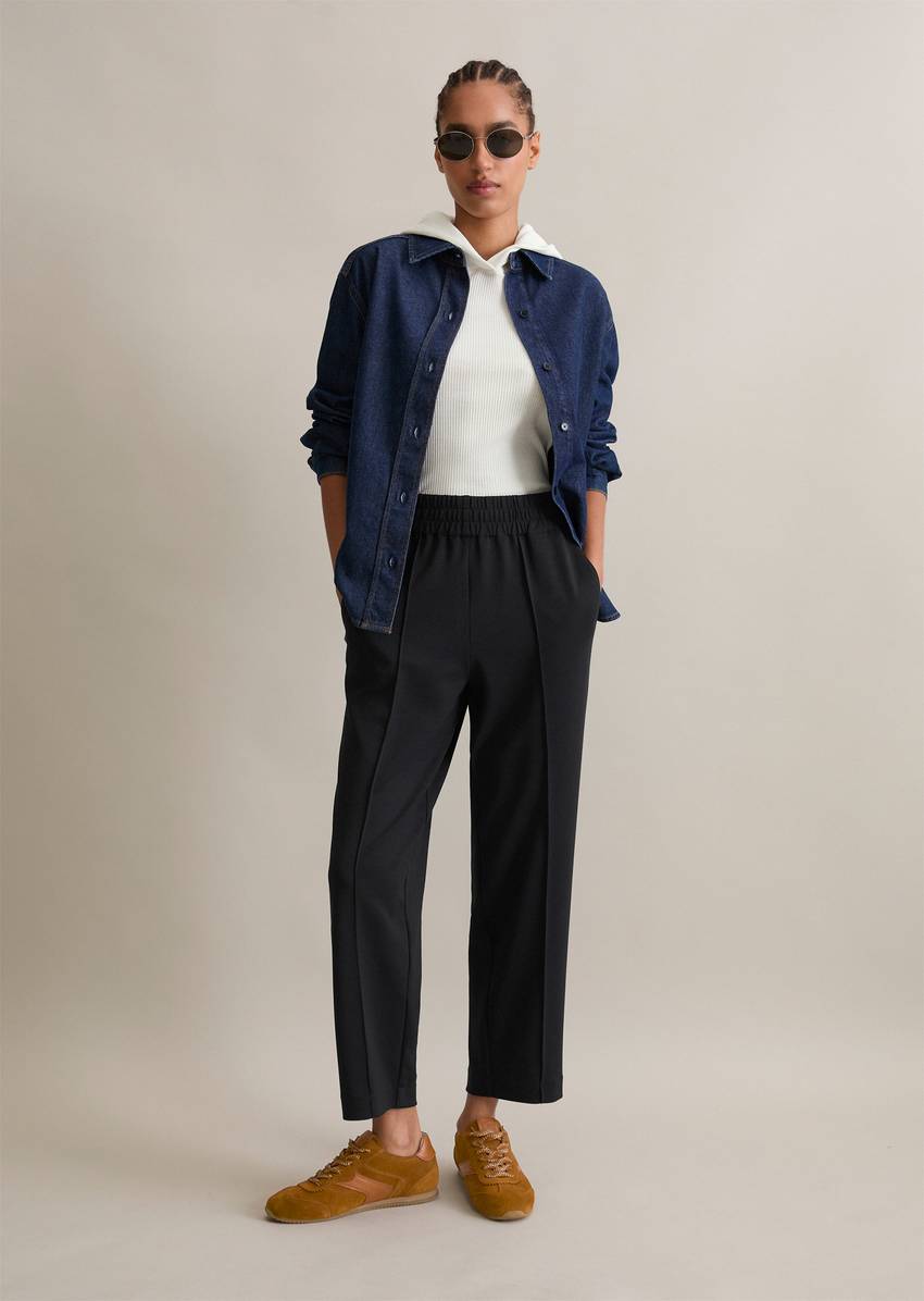 Tapered jersey pants made from interlock quality