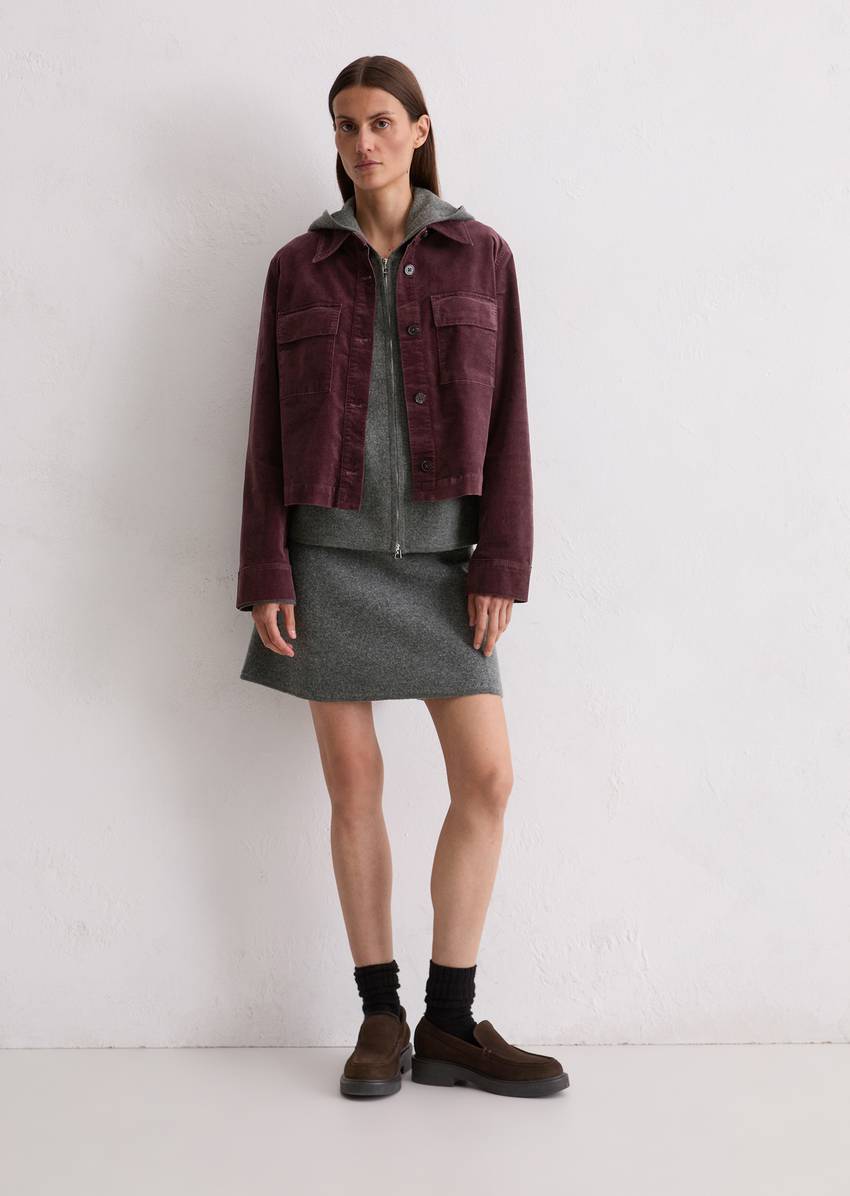 Velvet jacket regular made from organic cotton-viscose stretch