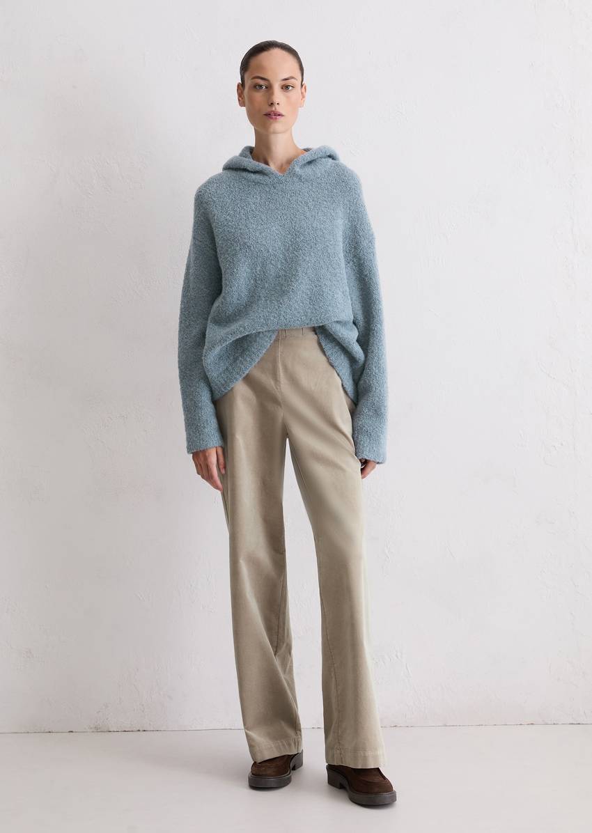 Bouclé hoodie loose made from a virgin wool/alpaca wool mix