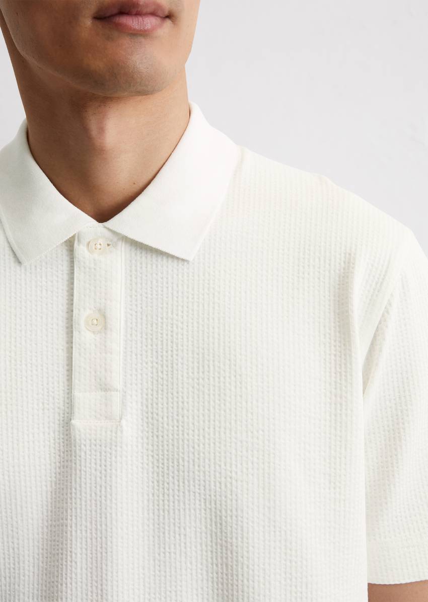 DfC polo shirt seersucker regular made from an organic cotton blend