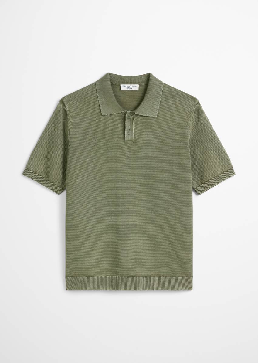 Relaxed knit polo shirt made from pure organic cotton