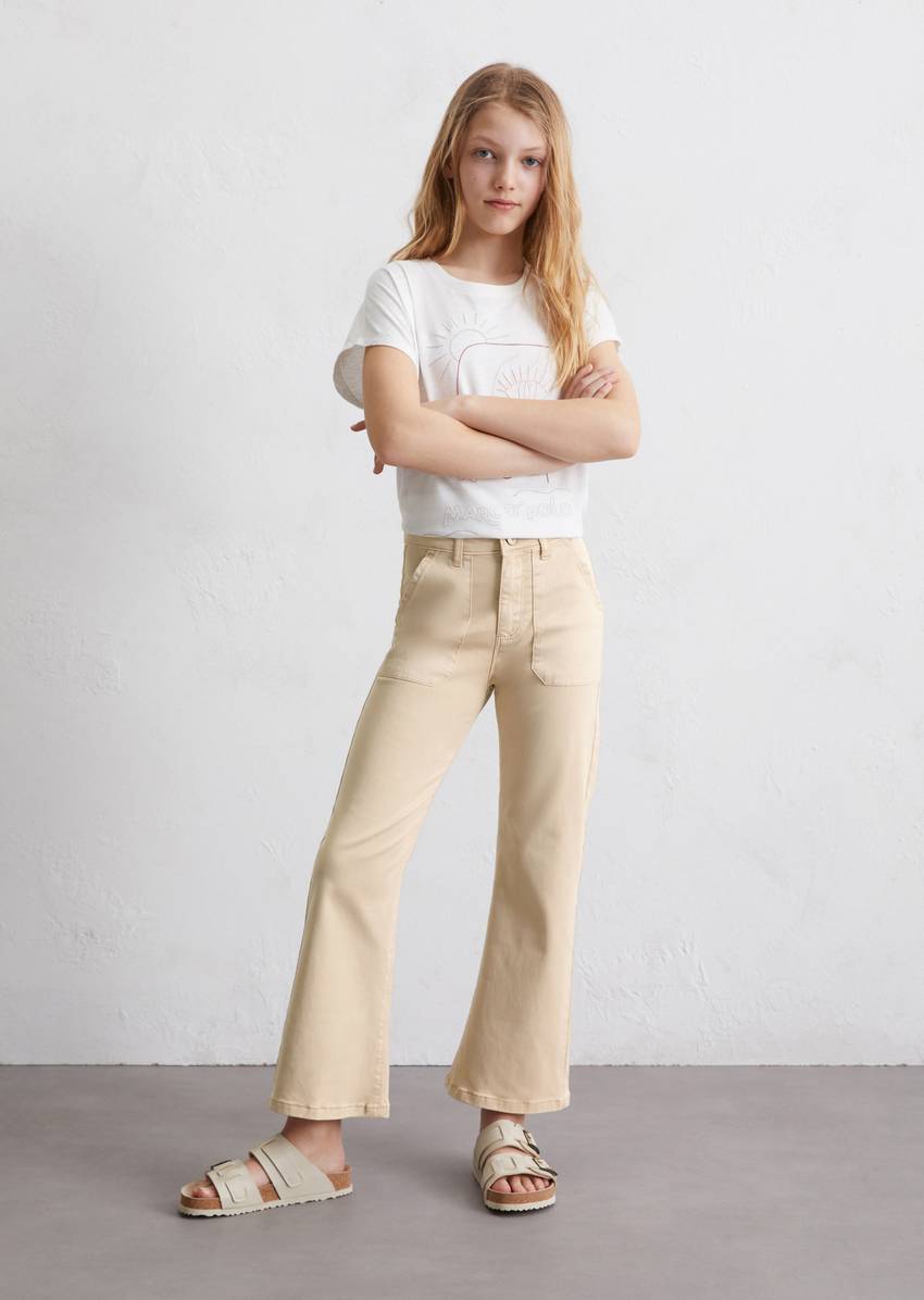 TEENS-GIRLS trousers made from an organic cotton blend