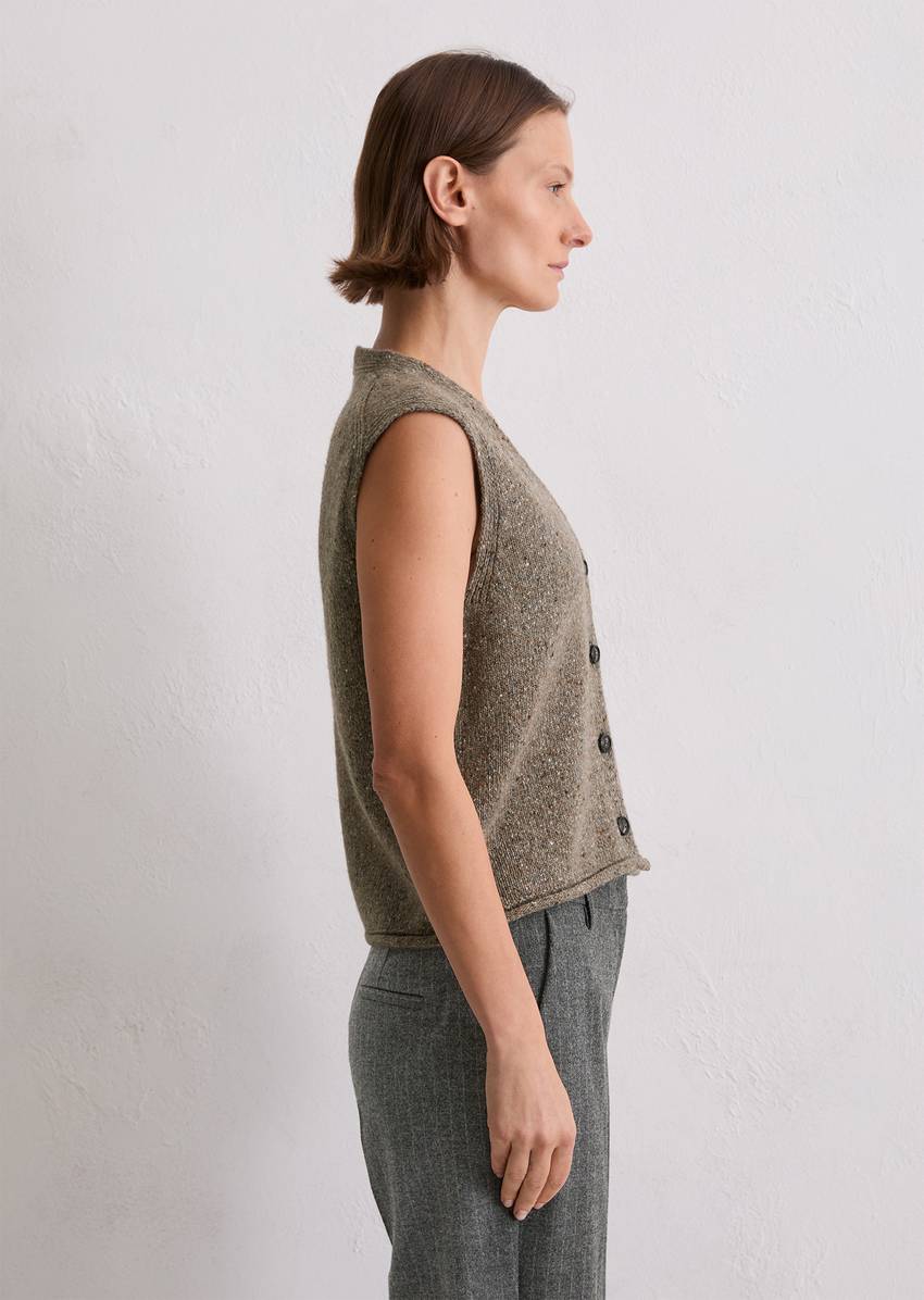 Tweed cardigan regular made from a virgin wool mix