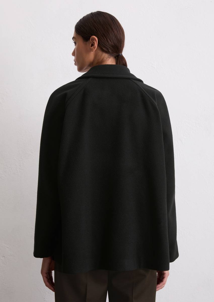 Cape jacket relaxed made from a wool mix