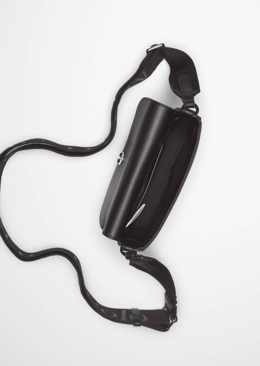 Shoulder bag small made from a leather alternative made from recycled polyester