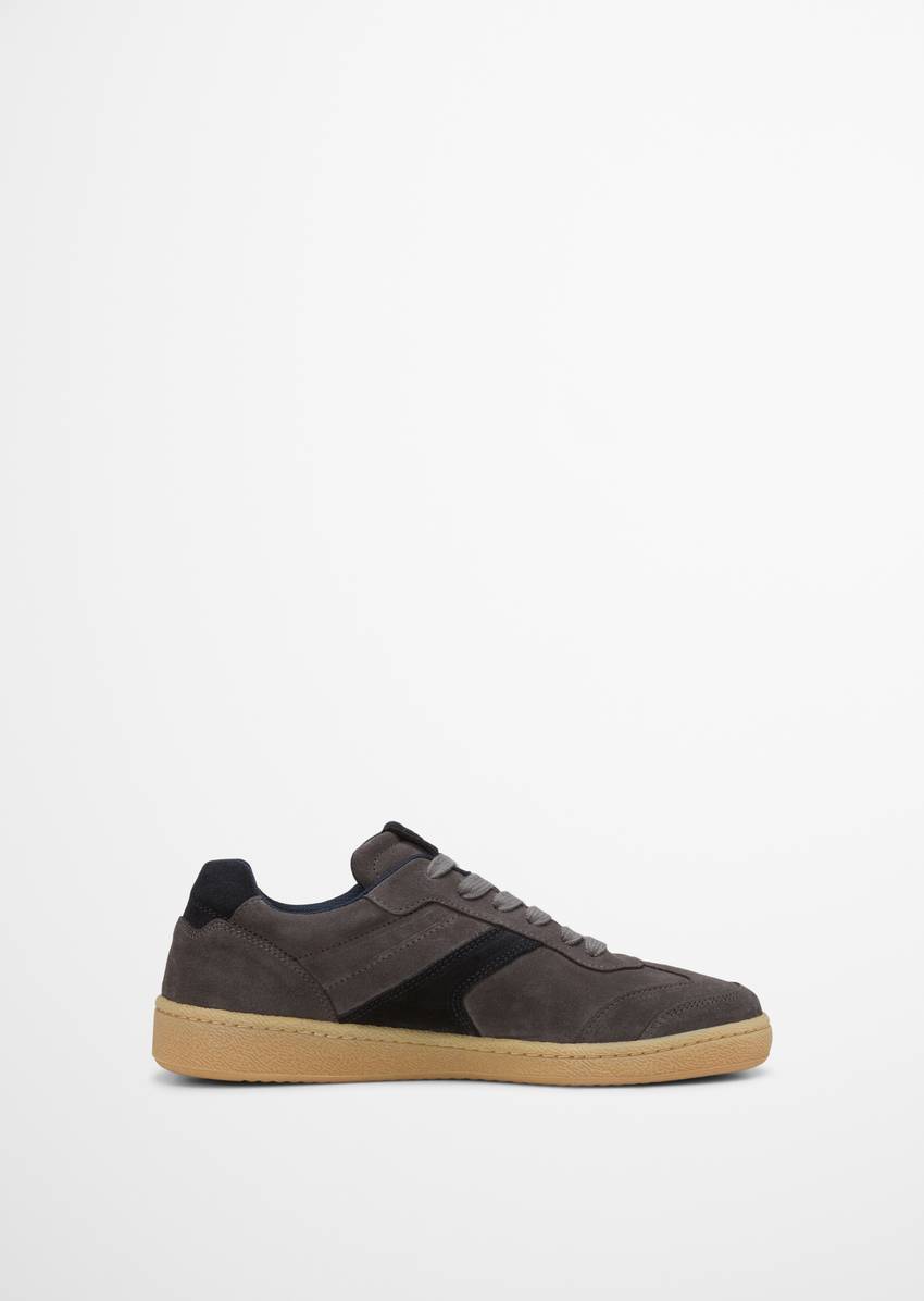 Court sneaker made from soft suede