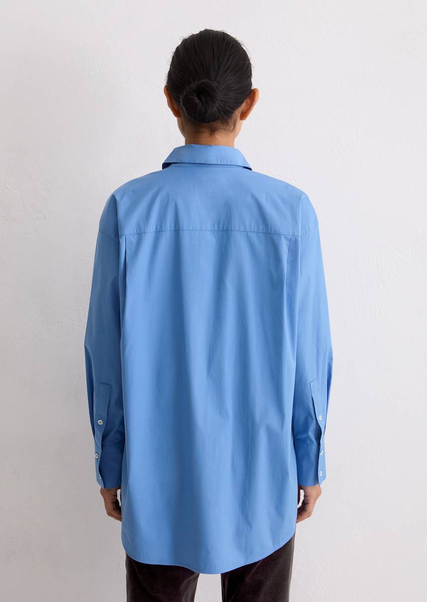 Boyfriend shirt blouse O-shape made from premium cotton stretch