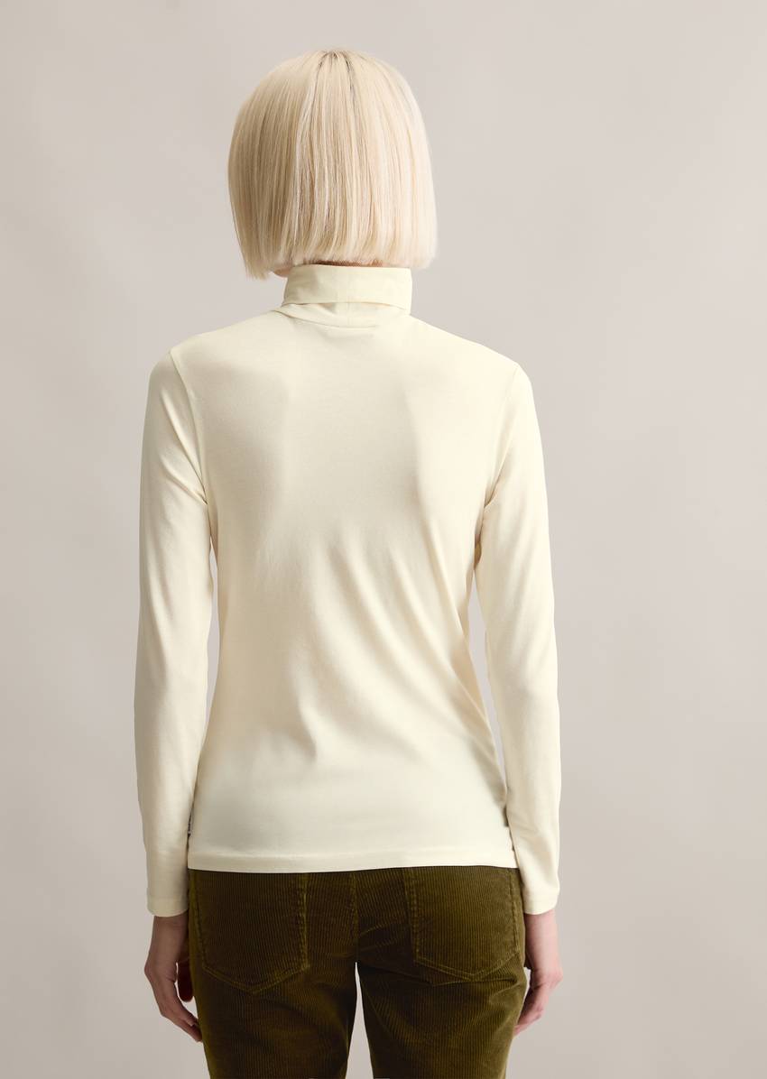 Turtleneck longsleeve slim made from stretchy single jersey