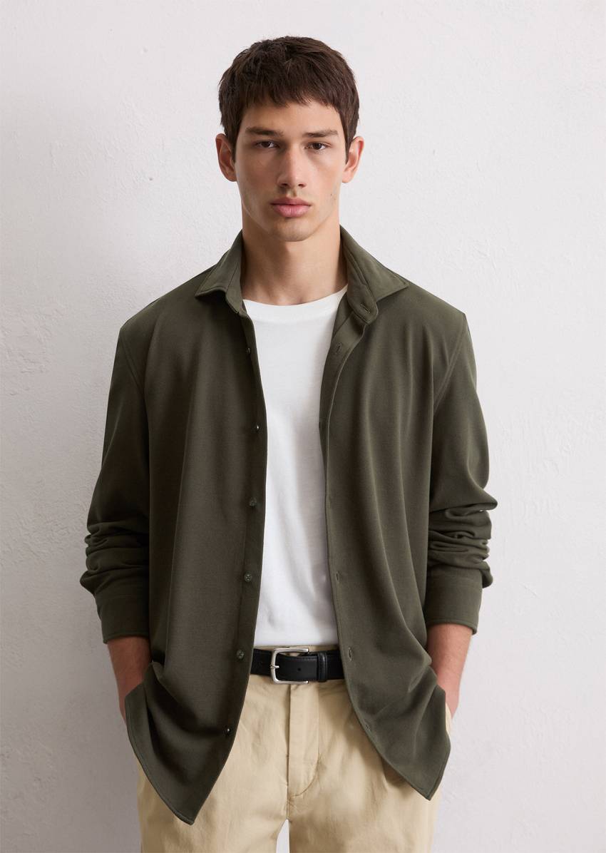 Shirt shaped made from organic cotton piqué