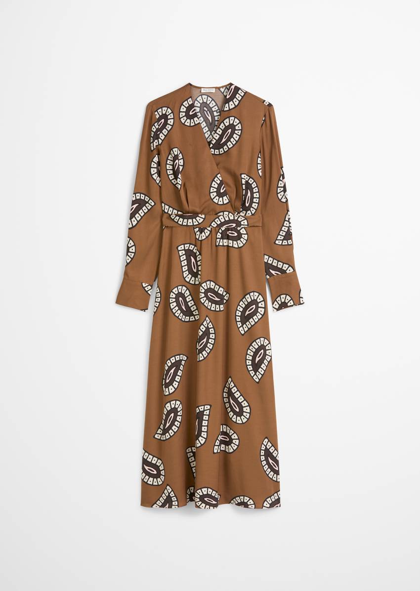 Wrap dress A-Shape made from viscose twill