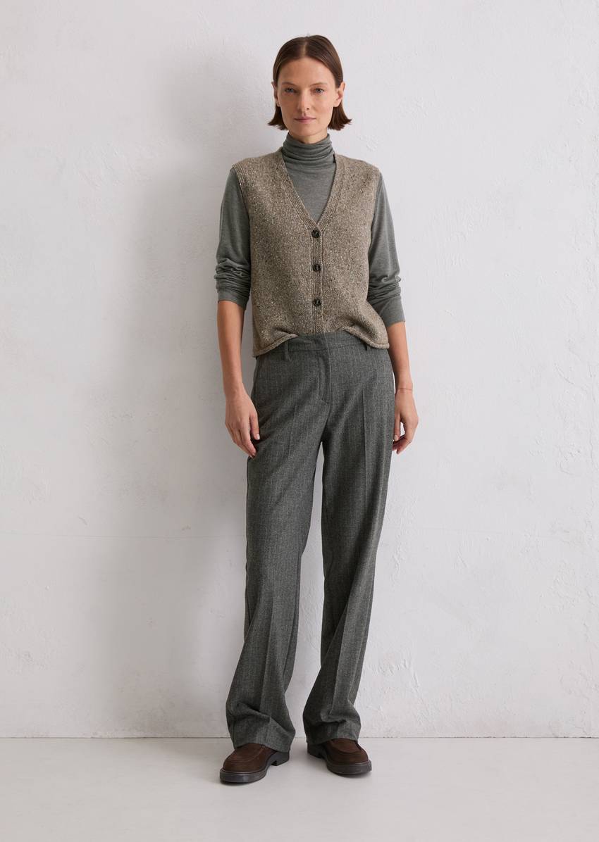 Tweed cardigan regular made from a virgin wool mix