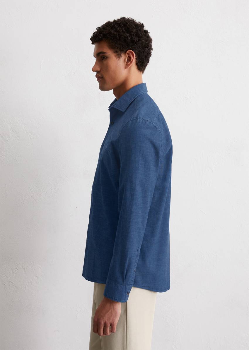 Shirt shaped made from lightweight organic cotton chambray