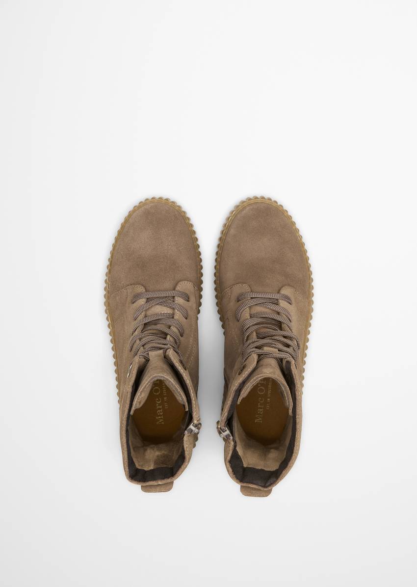 Lace-up boots model Bianca with practical inside zipper