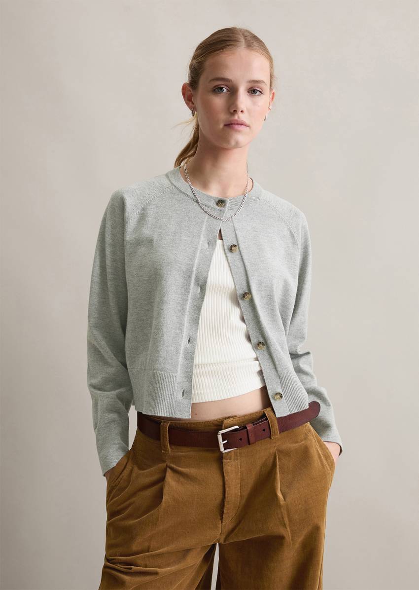 Cardigan regular made from soft cotton stretch