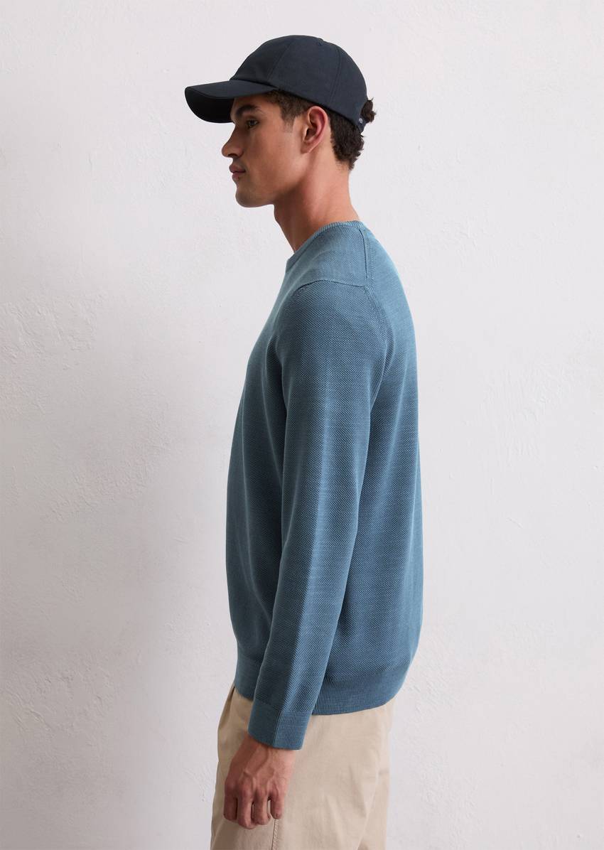 Sweater regular made from organic cotton piqué