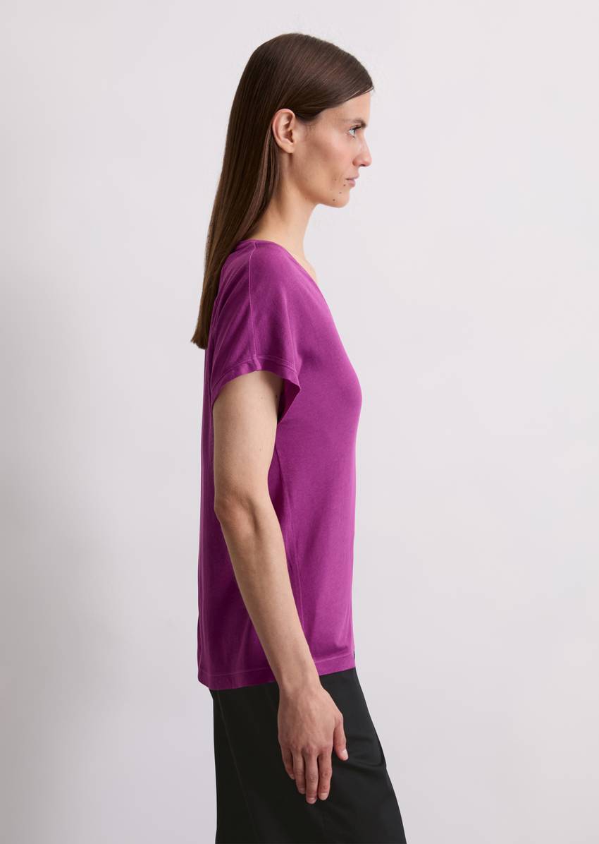 T-shirt regular made from a viscose/organic cotton blend