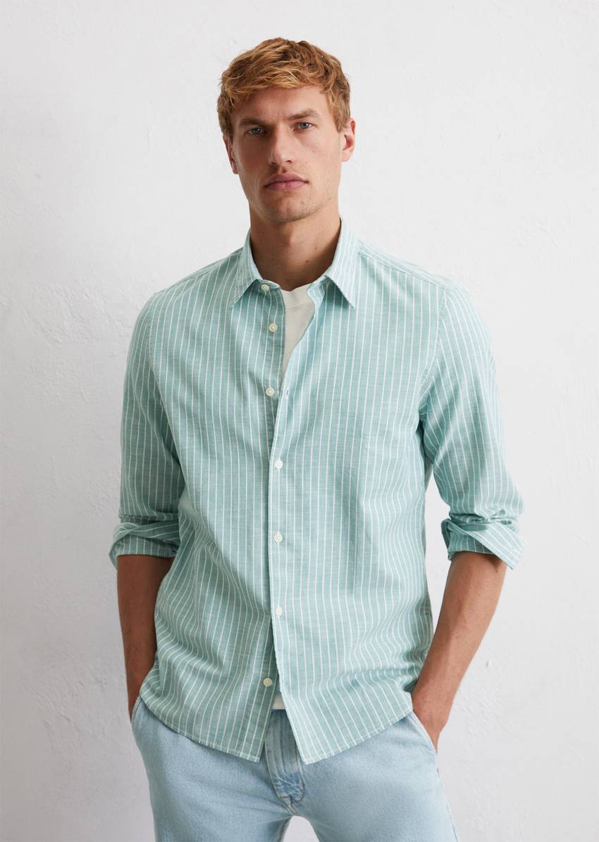 Shirt shaped made from striped organic cotton