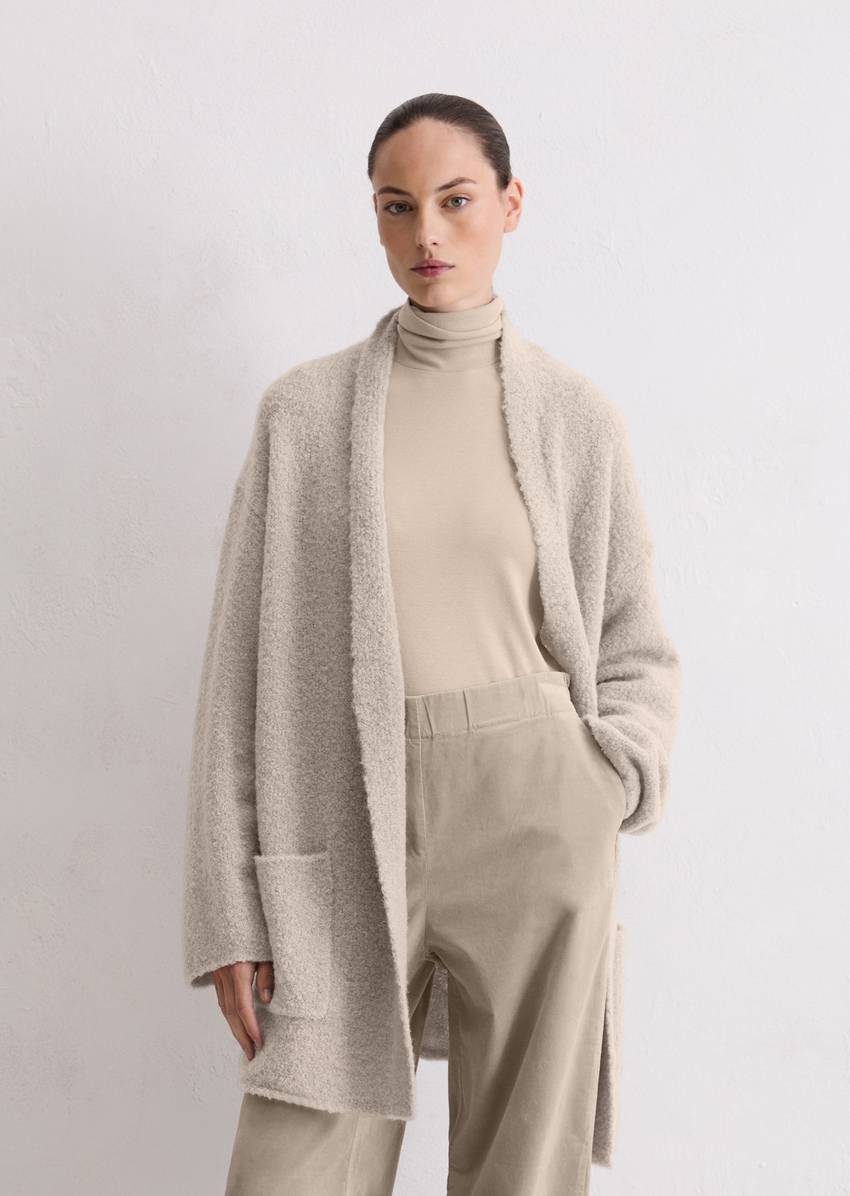 Bouclé cardigan regular made from a virgin wool/alpaca wool mix