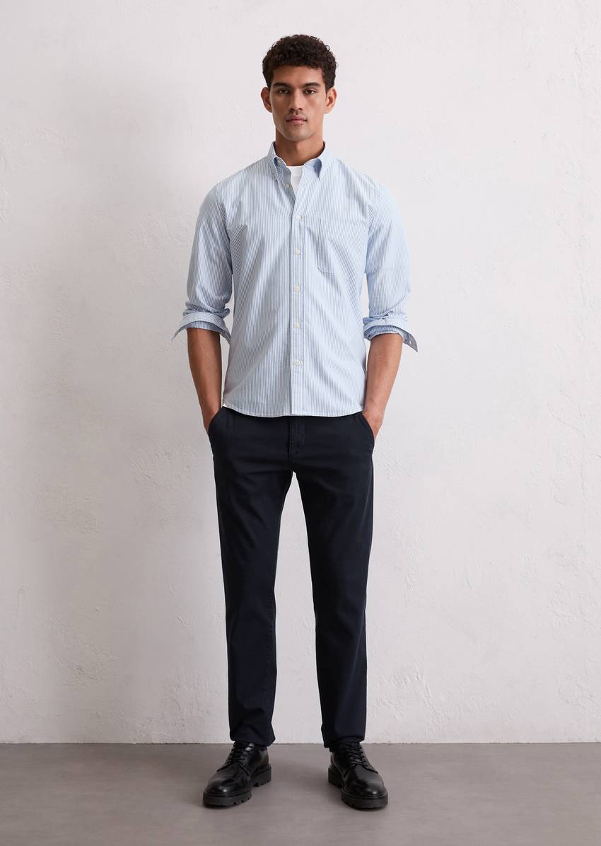 Oxford shirt regular made from striped organic cotton
