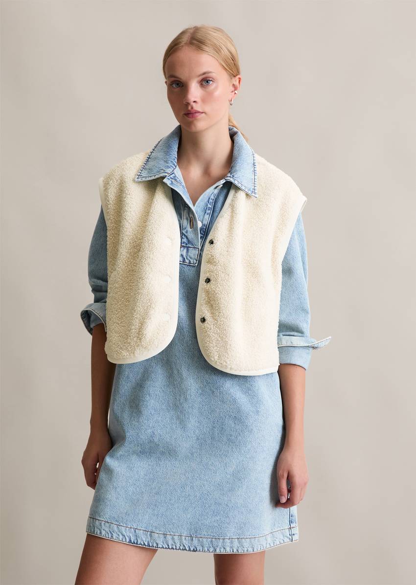 Curly sweat vest relaxed made from recycled polyester