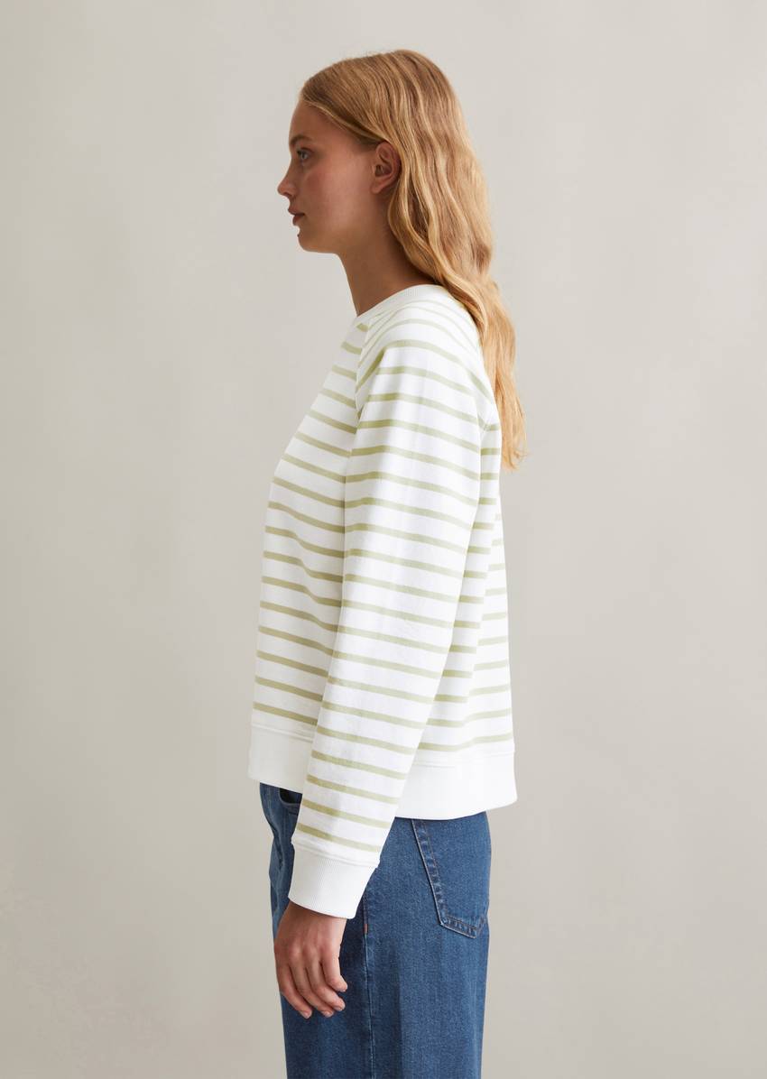 Regular striped sweatshirt made from pure organic cotton