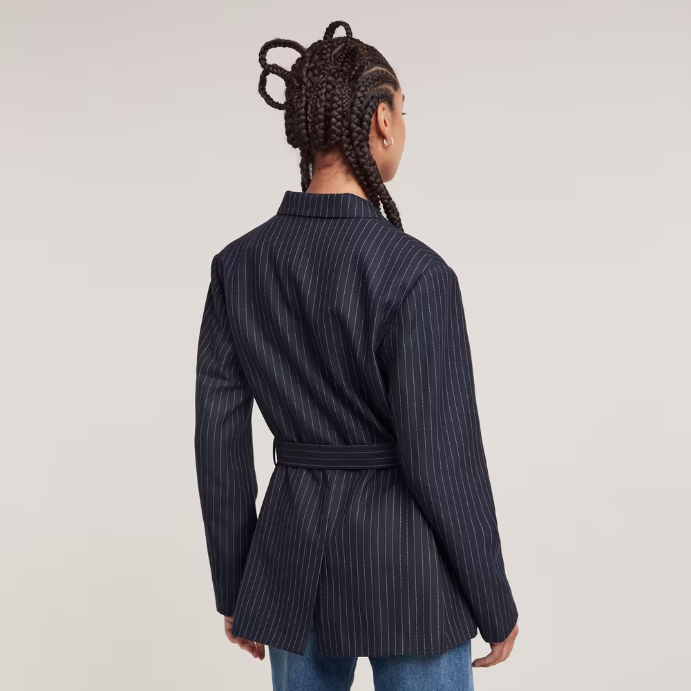 Adjustable Pinstripe Blazer