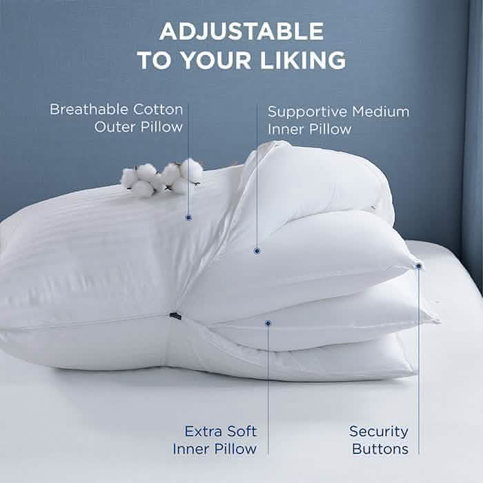 GentleSoft® Adjustable Layer Loft Cotton Cover Pillows 2pk