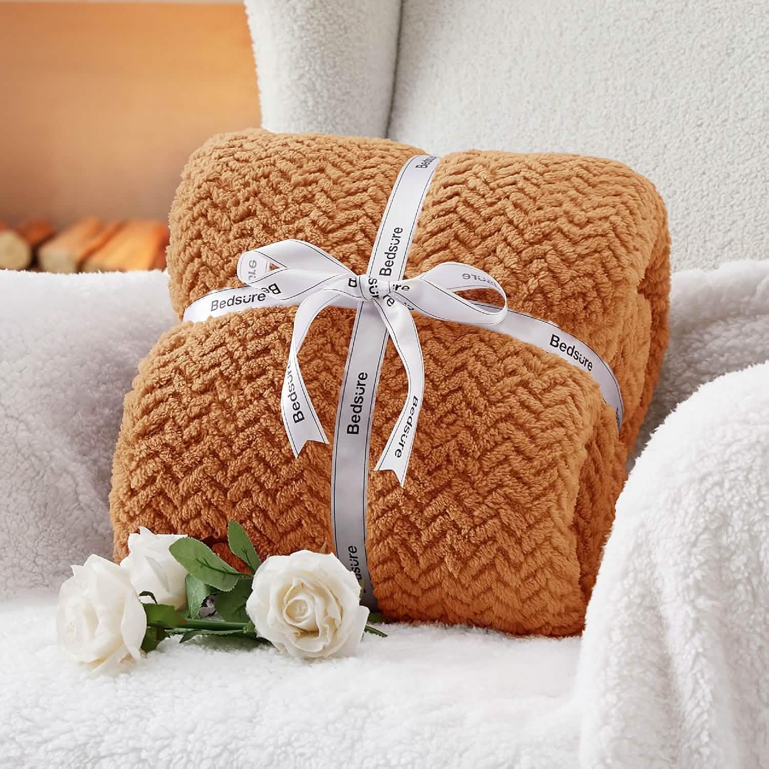GentleSoft® Chevron Sherpa Fleece Blanket