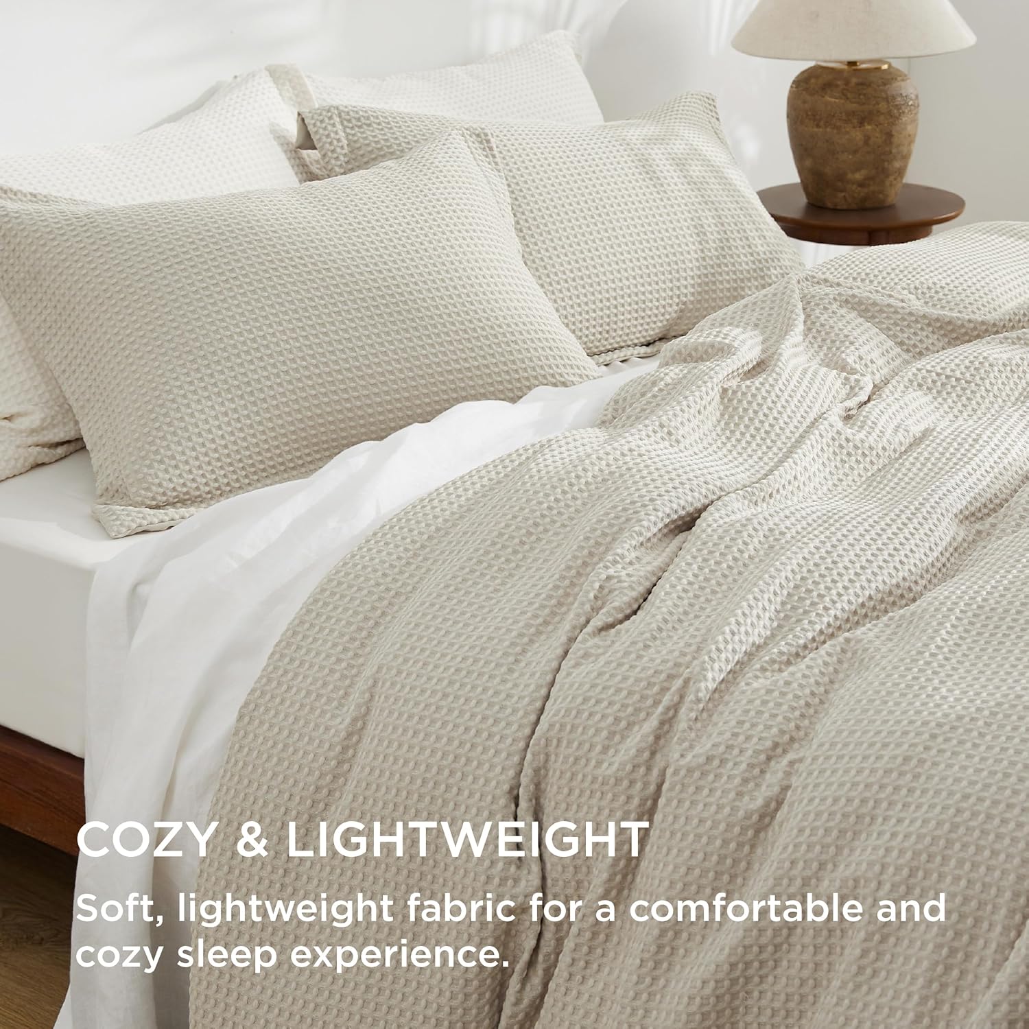 GentleSoft® Polyester Microfiber Waffle Duvet Weave Duvet Cover Set