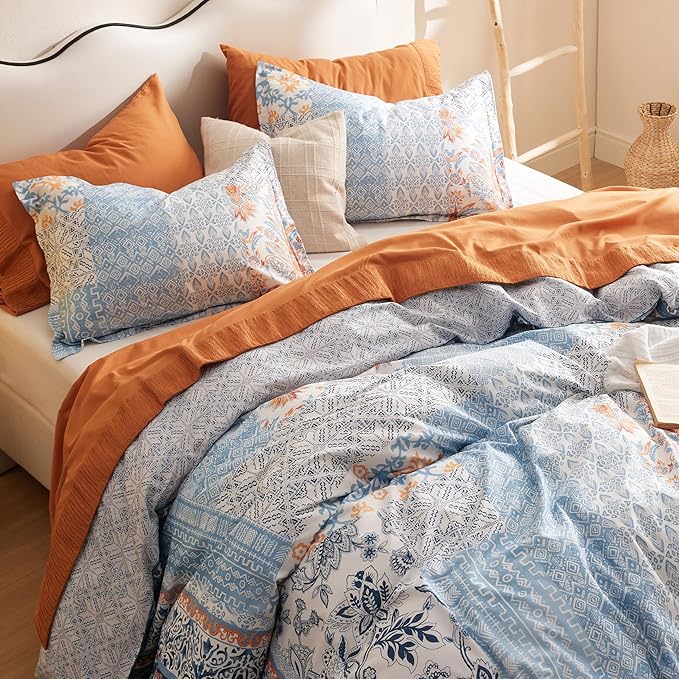 GentleSoft® 100% Cotton Reversible Floral Duvet Cover Set