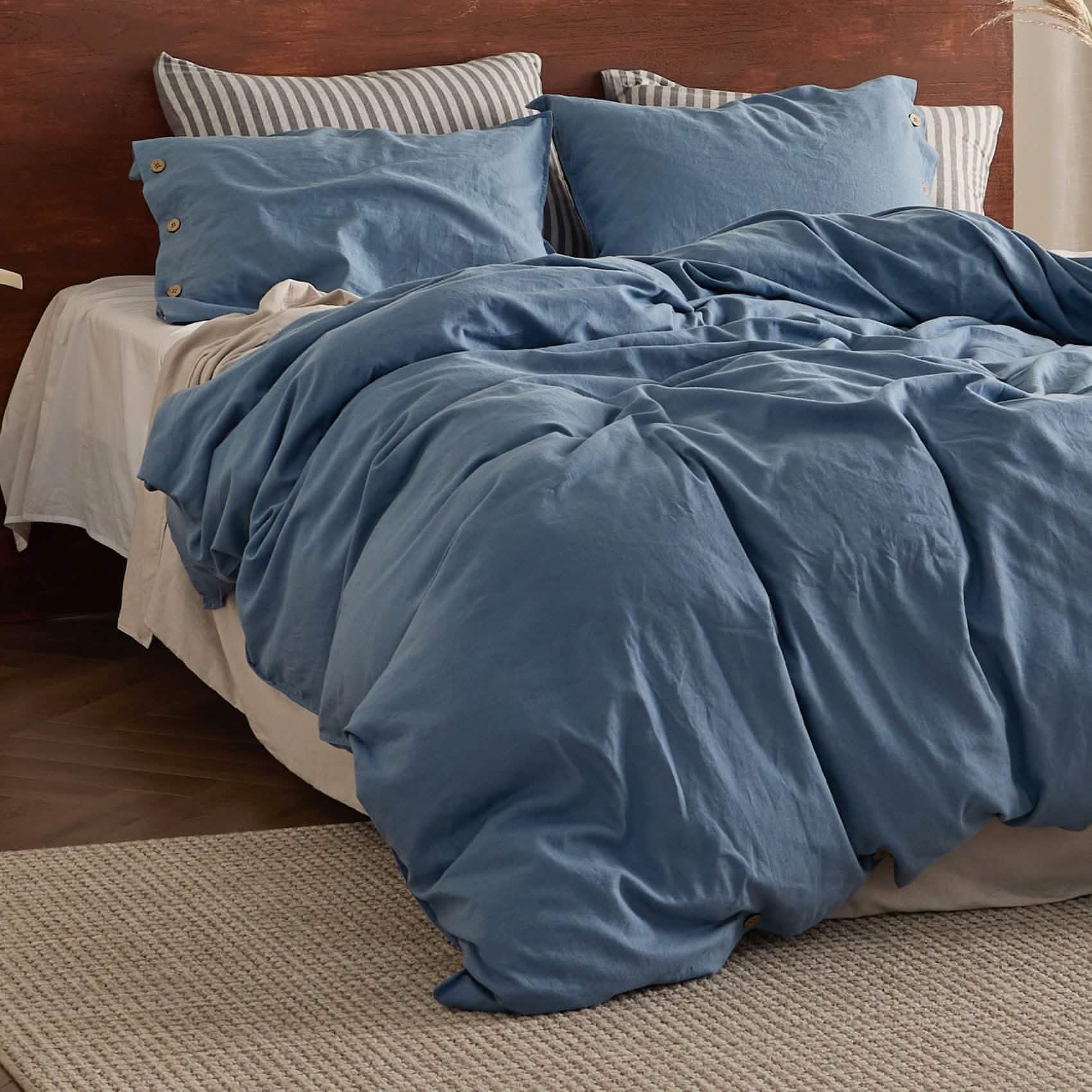 GentleSoft® Cotton Linen Hybrid Duvet Cover Set