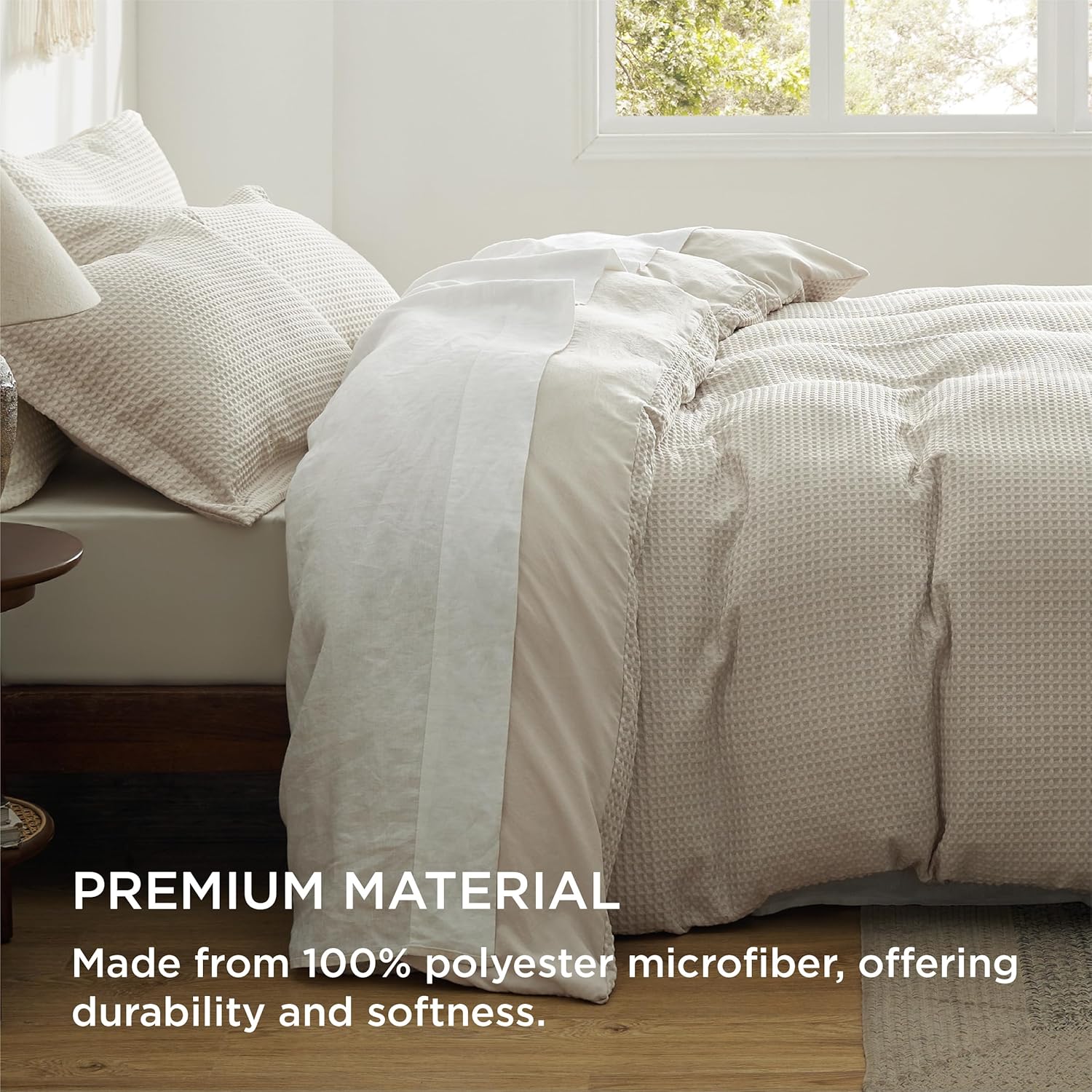 GentleSoft® Polyester Microfiber Waffle Duvet Weave Duvet Cover Set