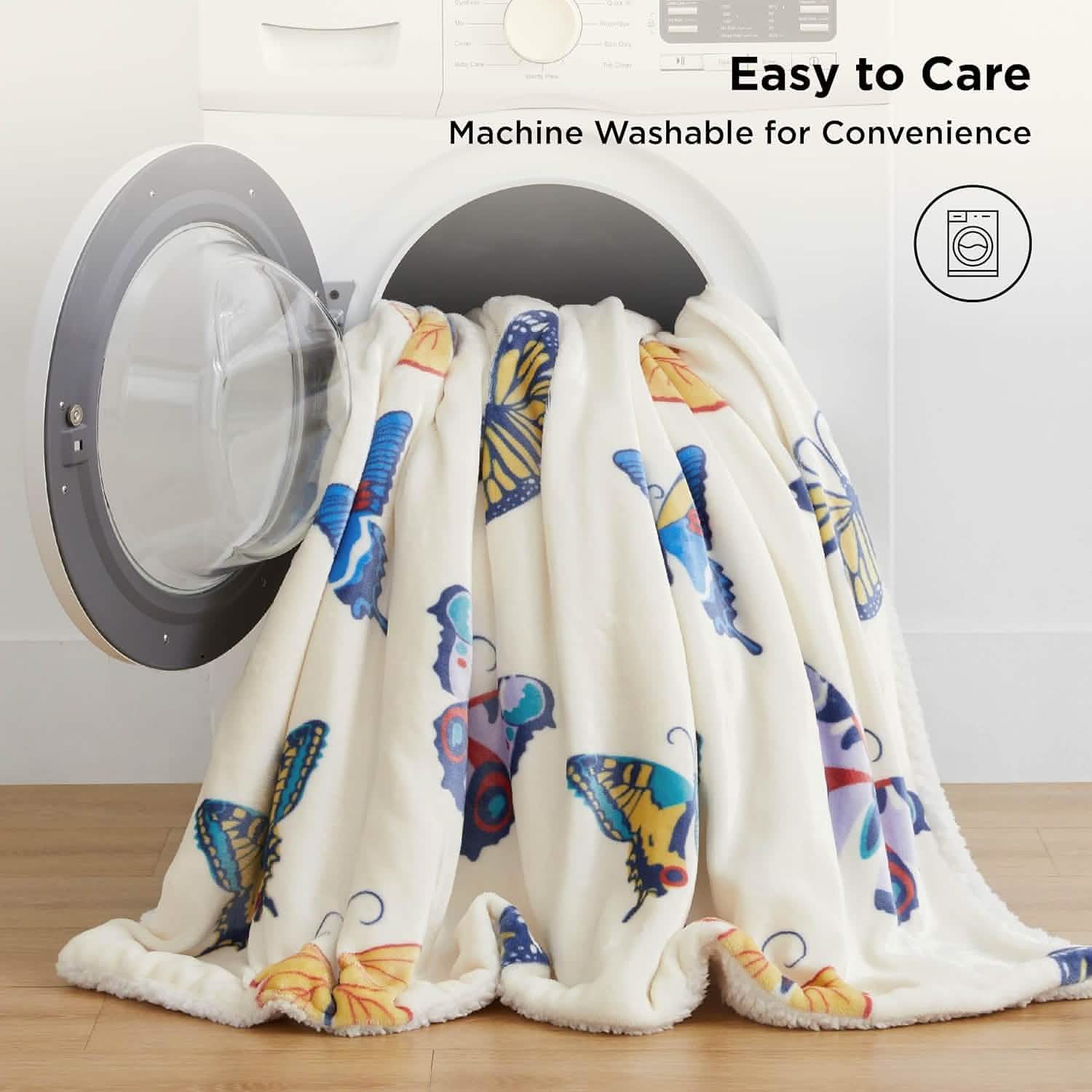 GentleSoft® Printed Throw Sherpa Blanket Butterfly