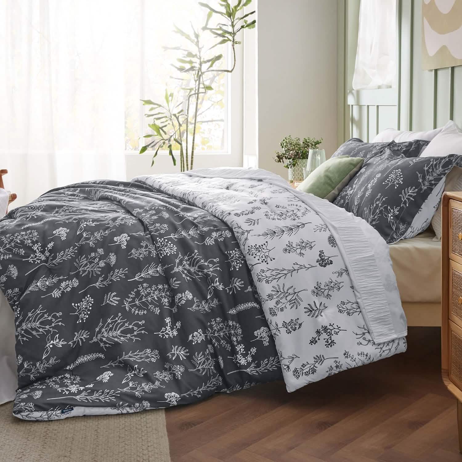 GentleSoft® Reversible Floral Print Comforter Set-2