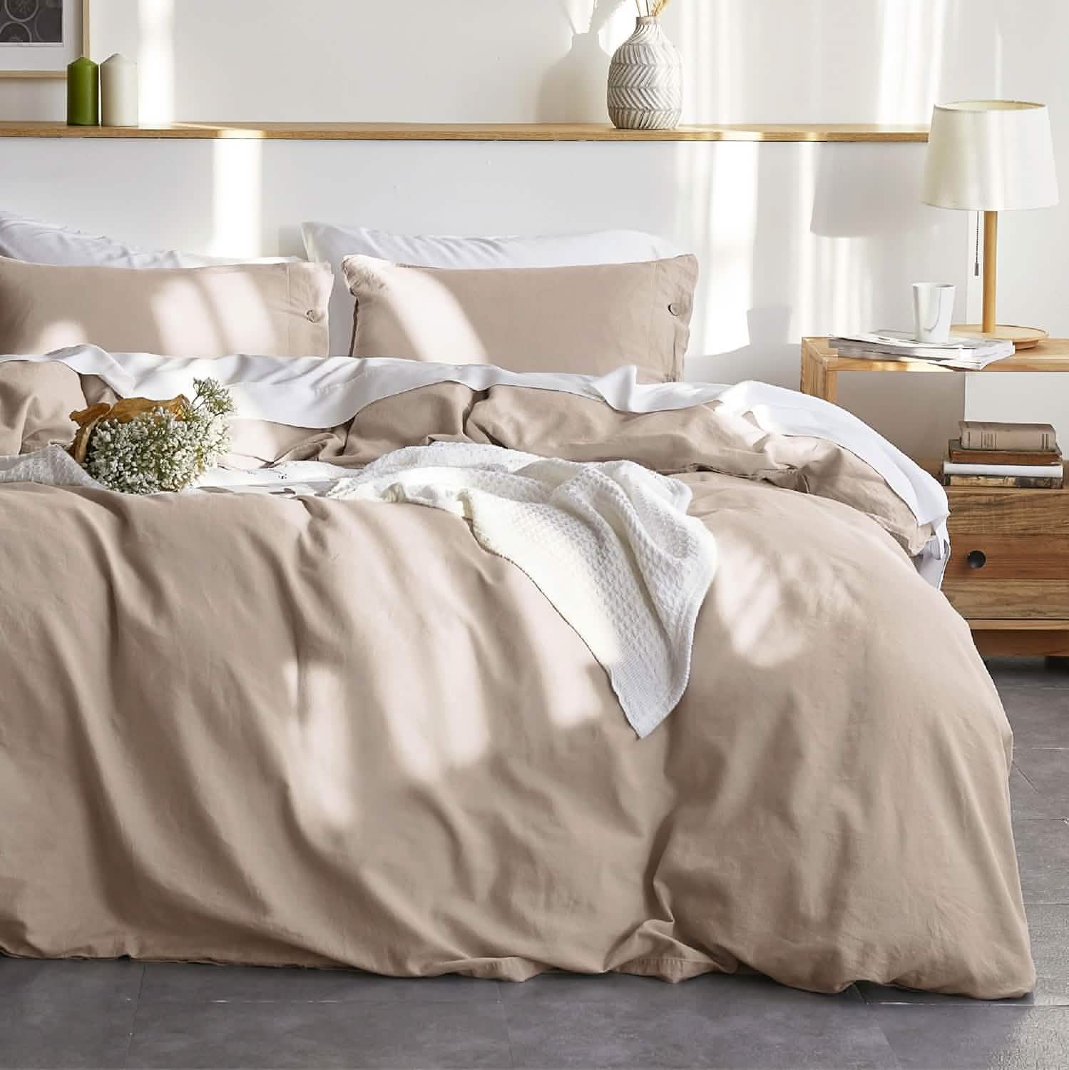 GentleSoft® Cotton Linen Hybrid Duvet Cover Set
