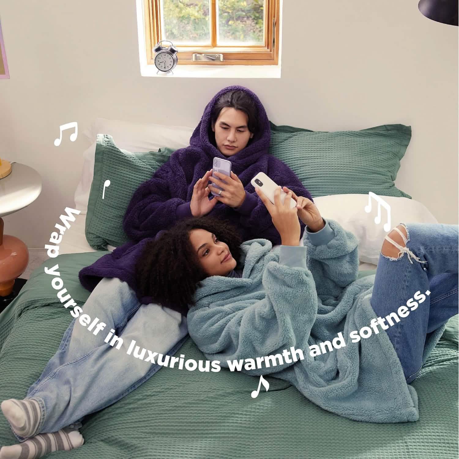 GentleSoft® Shaggy Sherpa Blanket Hoodie