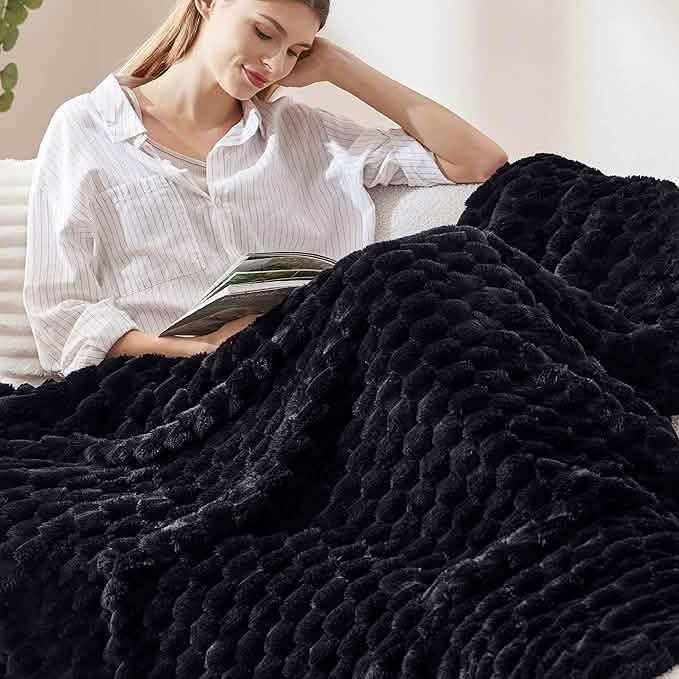 GentleSoft® Textured Bubble Flannel Fleece Blanket