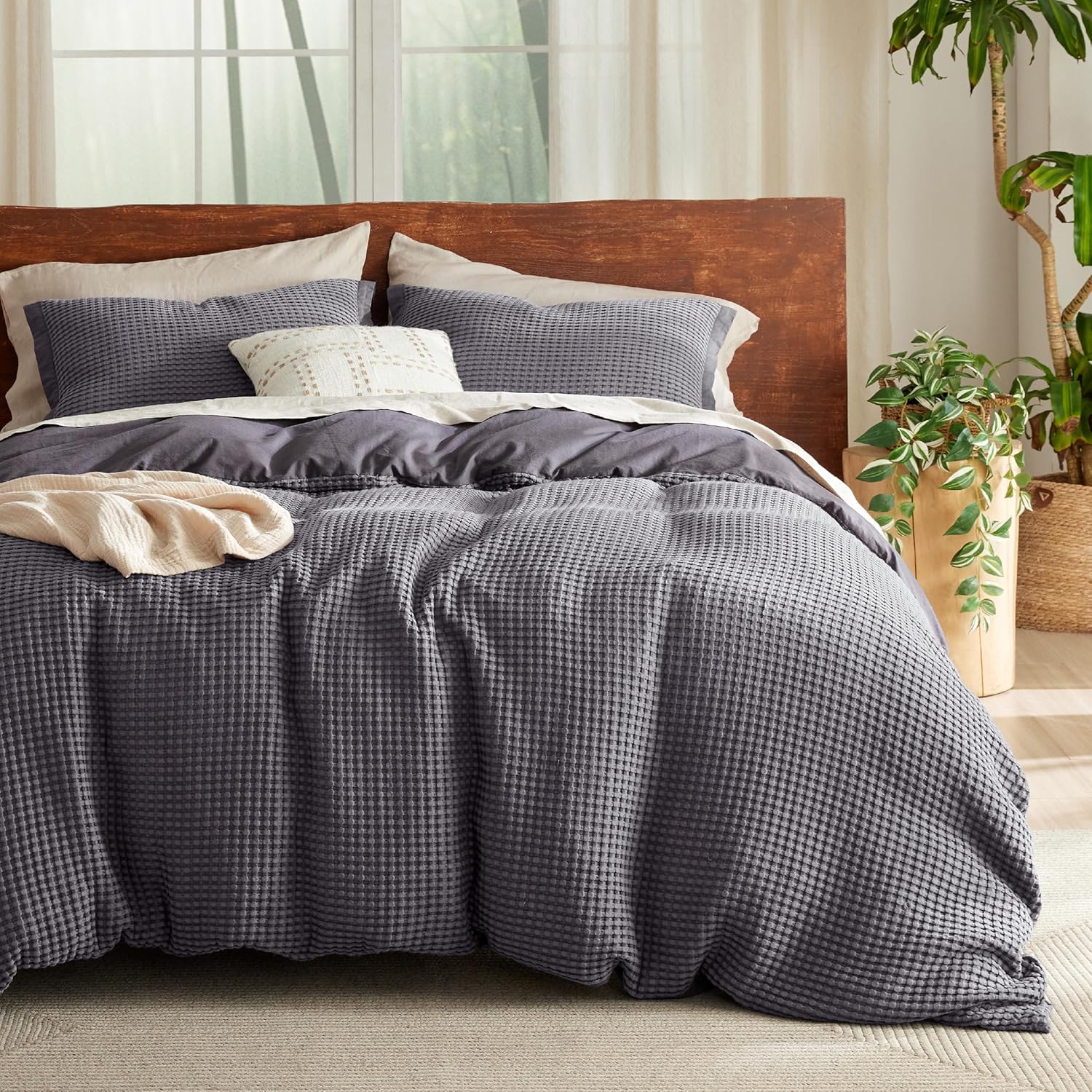 GentleSoft® Cooling Waffle Duvet Cover Set