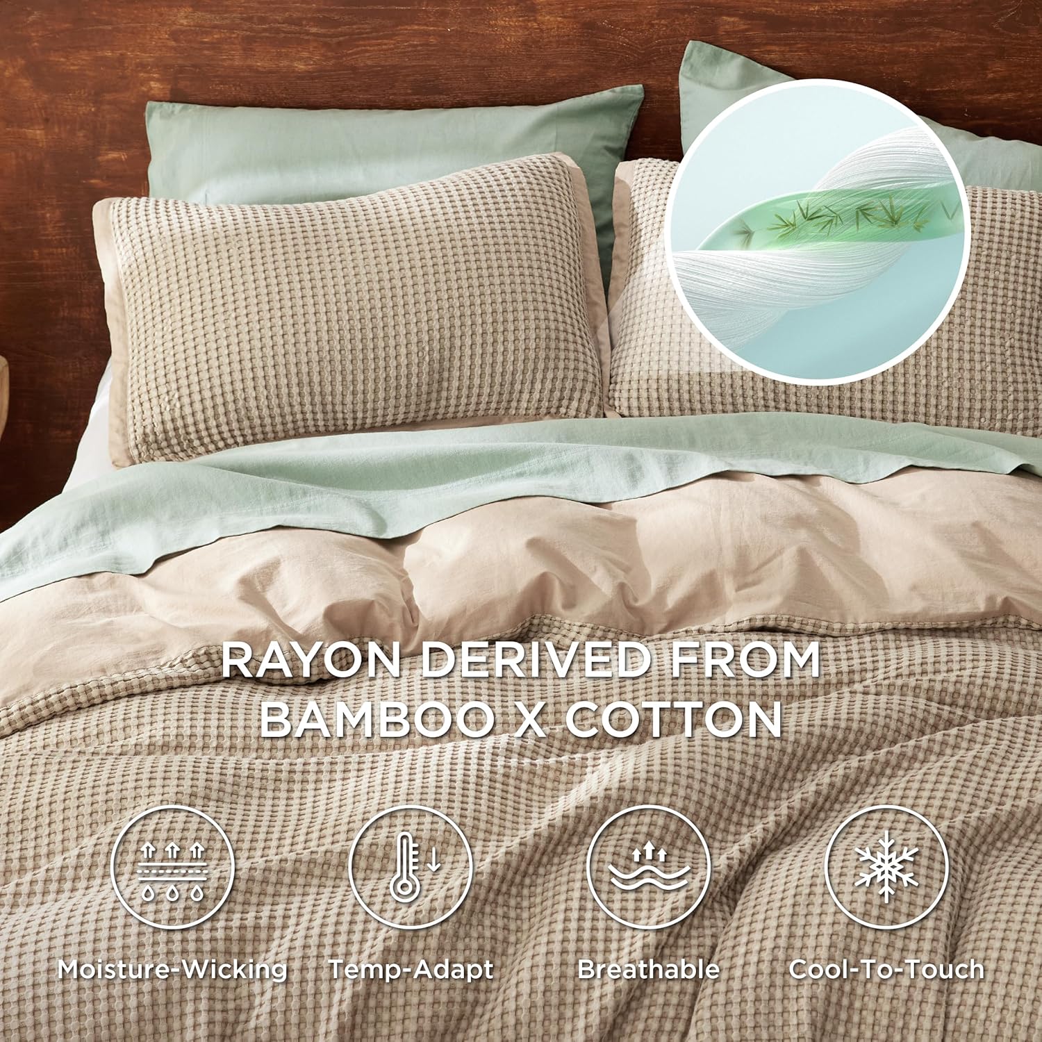 GentleSoft® Cooling Waffle Duvet Cover Set