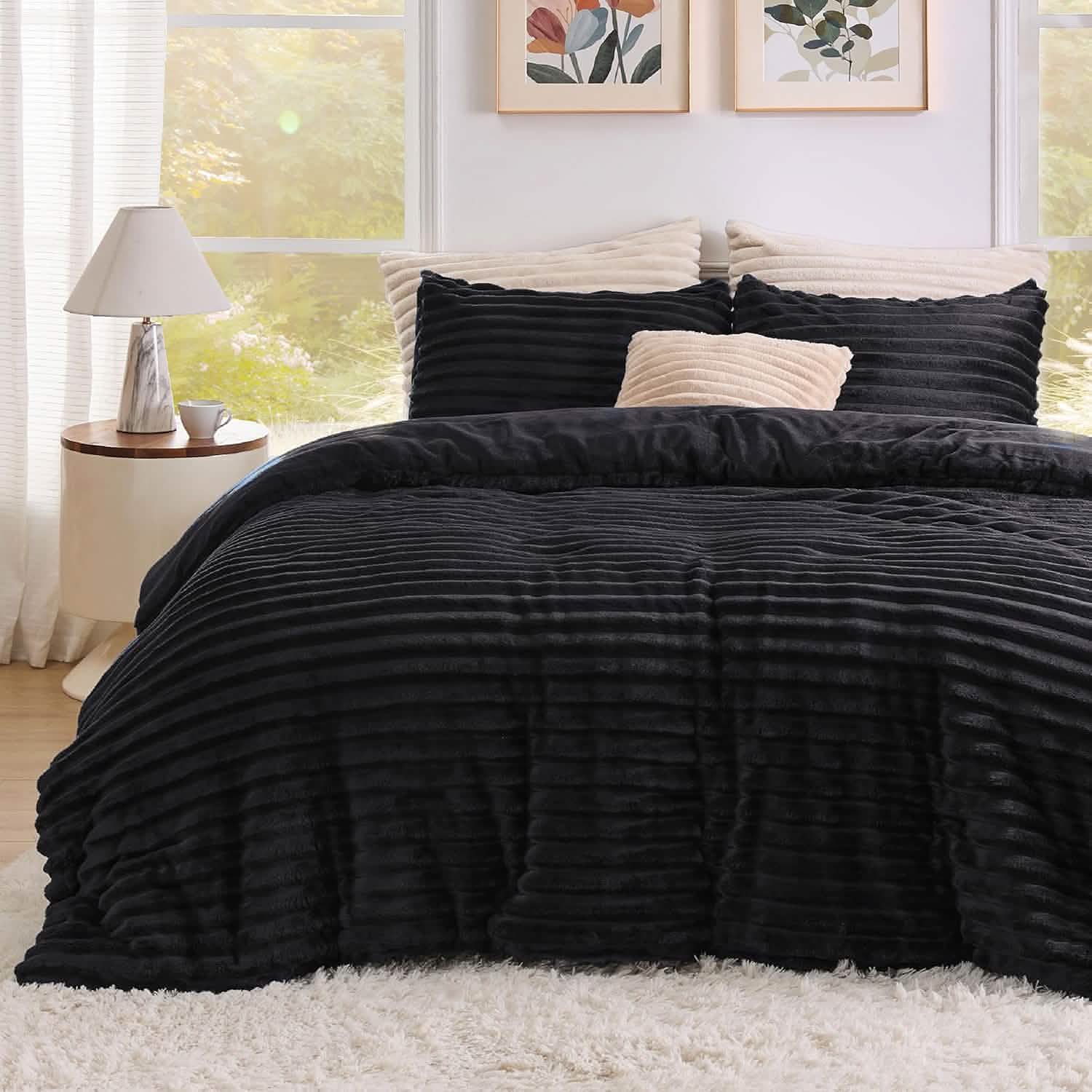 GentleSoft® Striped Flannel Comforter Set