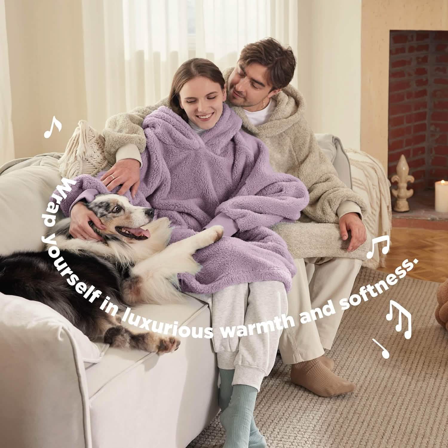 GentleSoft® Shaggy Sherpa Blanket Hoodie
