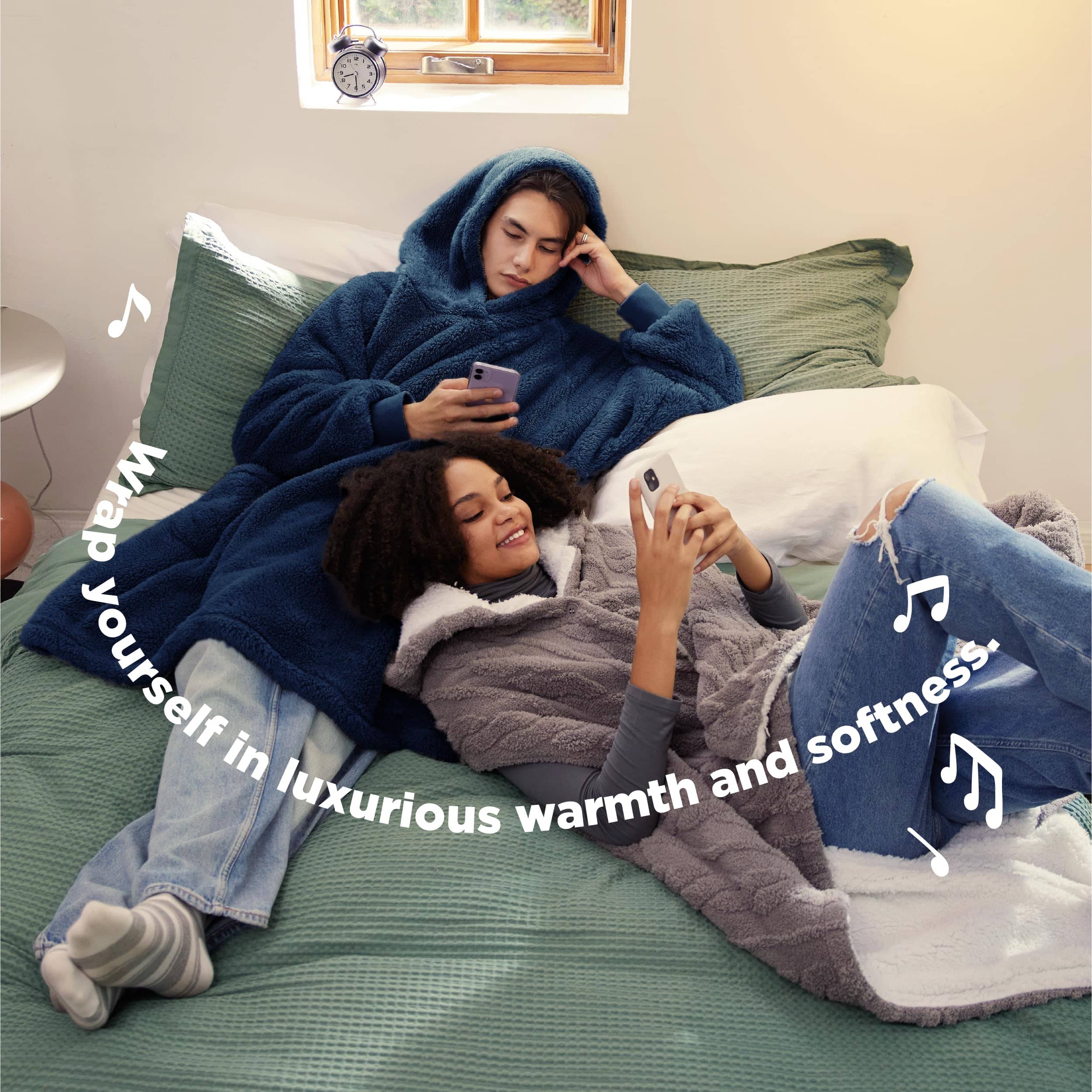 GentleSoft® Shaggy Sherpa Blanket Hoodie