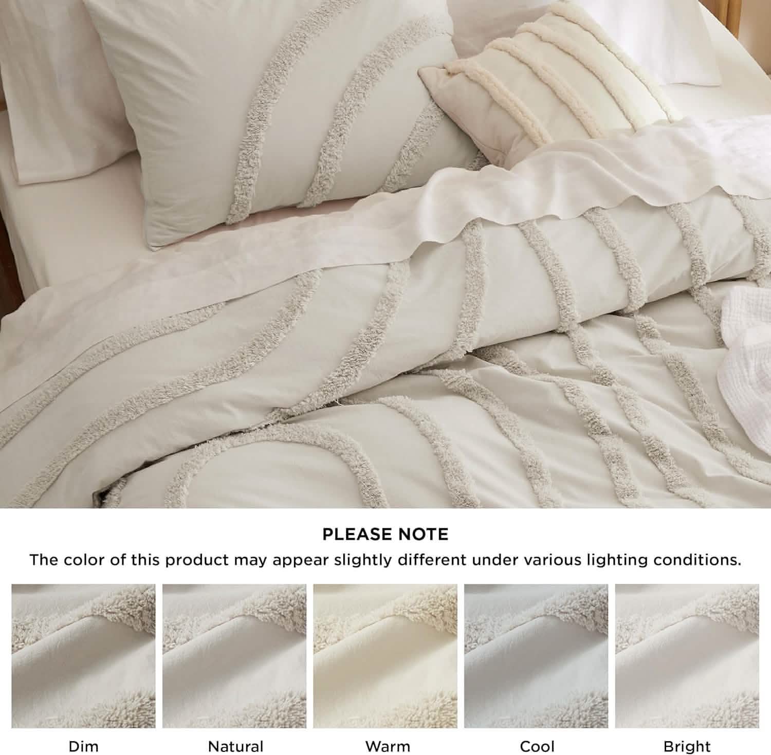 GentleSoft® 100% Cotton Tufted Duvet Cover Set