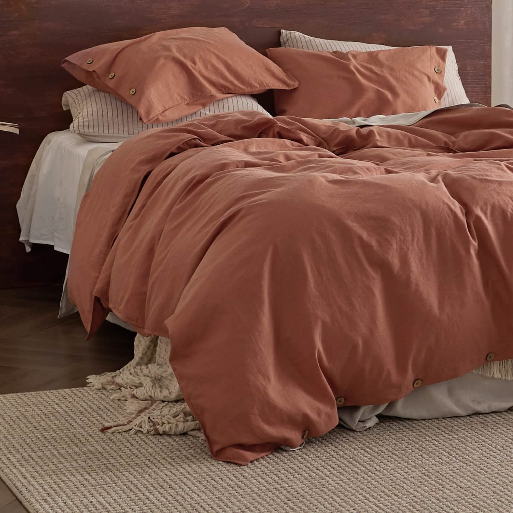 GentleSoft® Cotton Linen Hybrid Duvet Cover Set