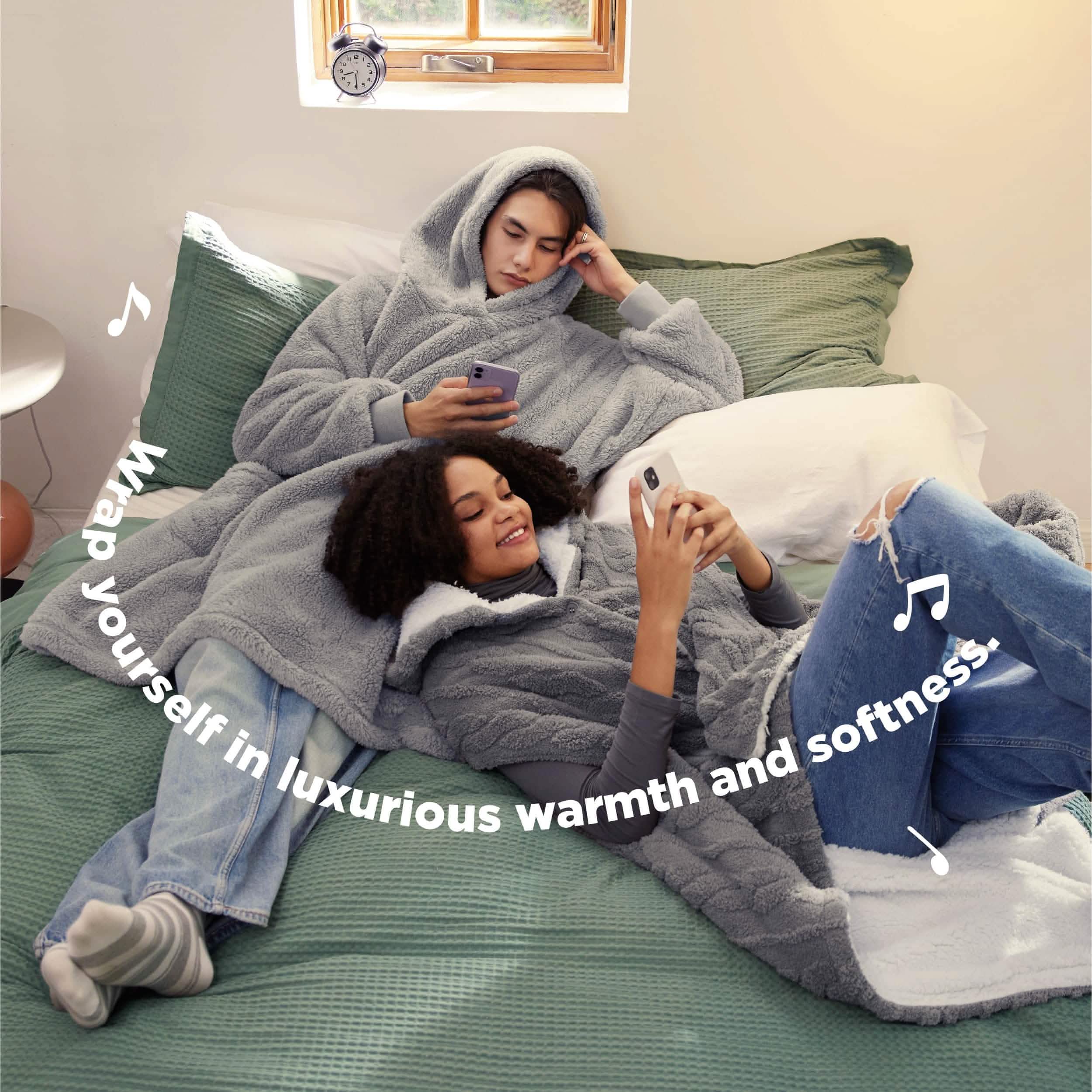 GentleSoft® Shaggy Sherpa Blanket Hoodie