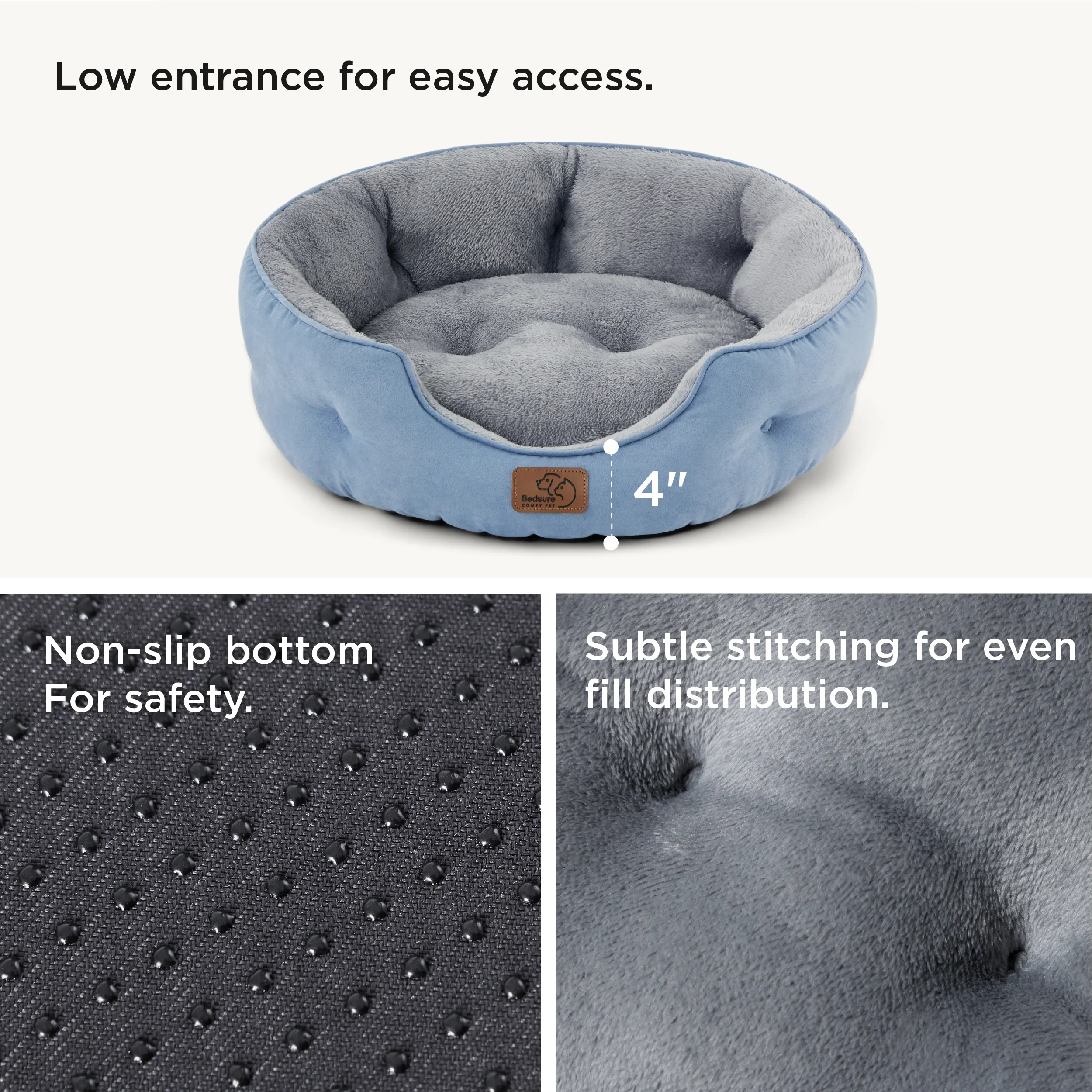 Solid Round Pet Bed