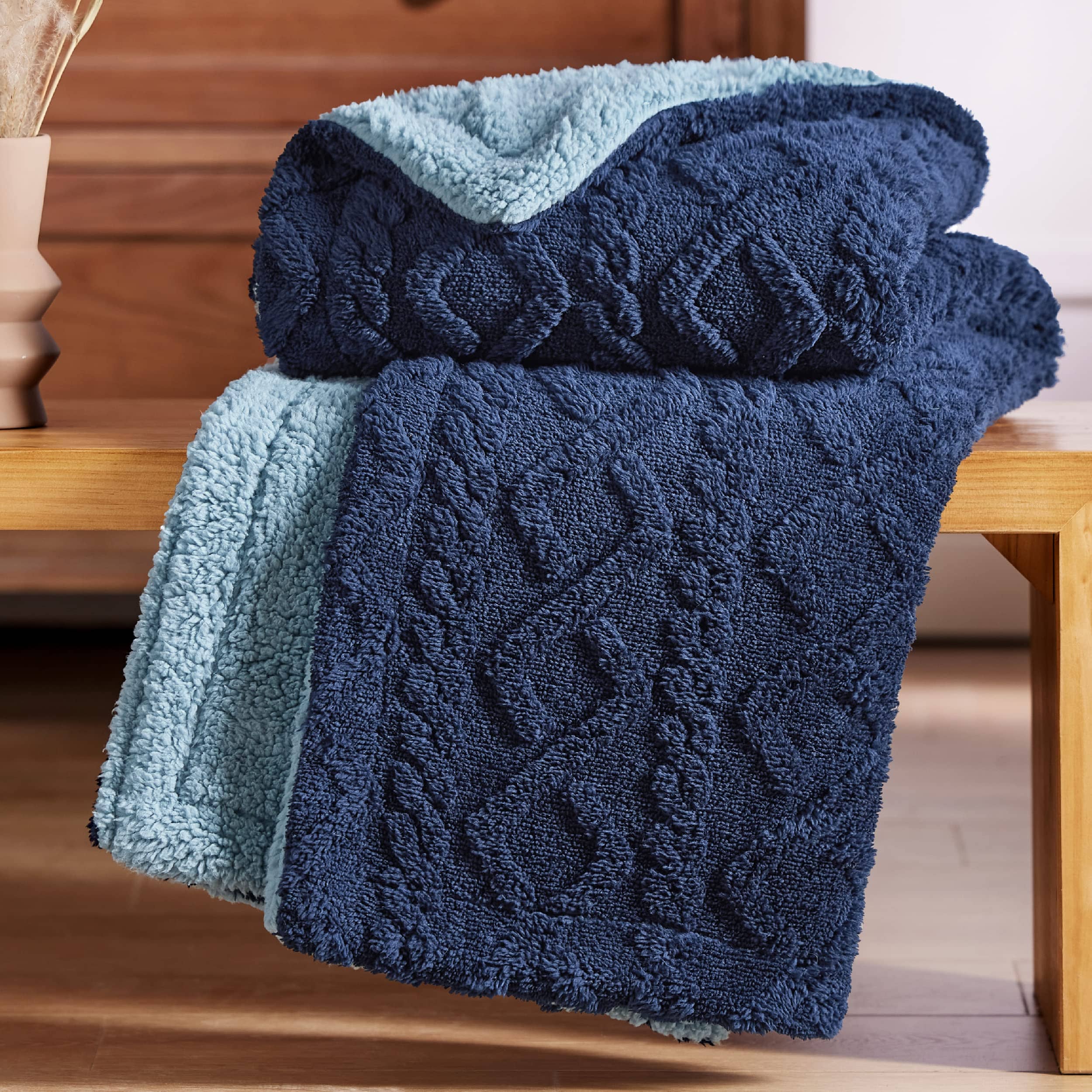 GentleSoft® Sherpa Throw Blanket For Couch