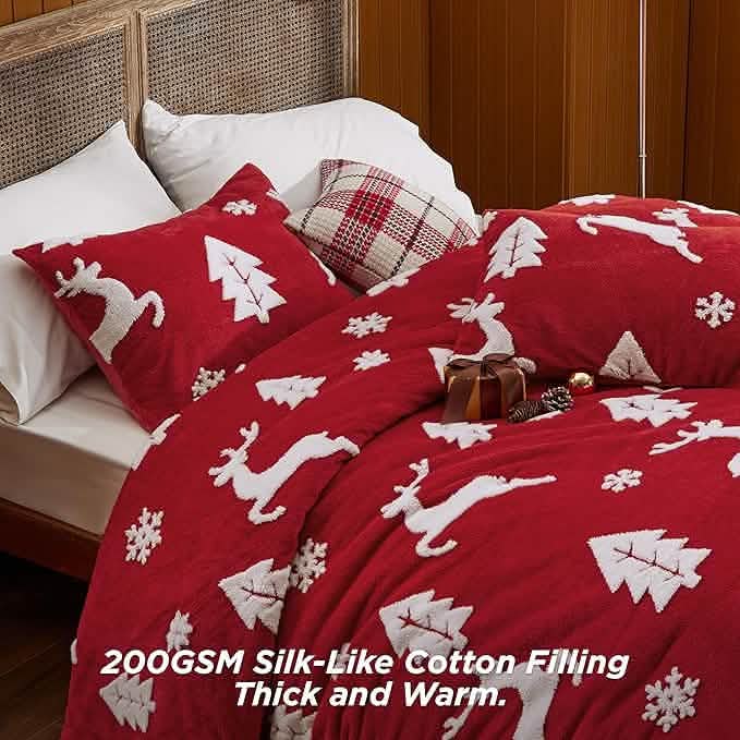 GentleSoft® Snowflake Comforter Set Red