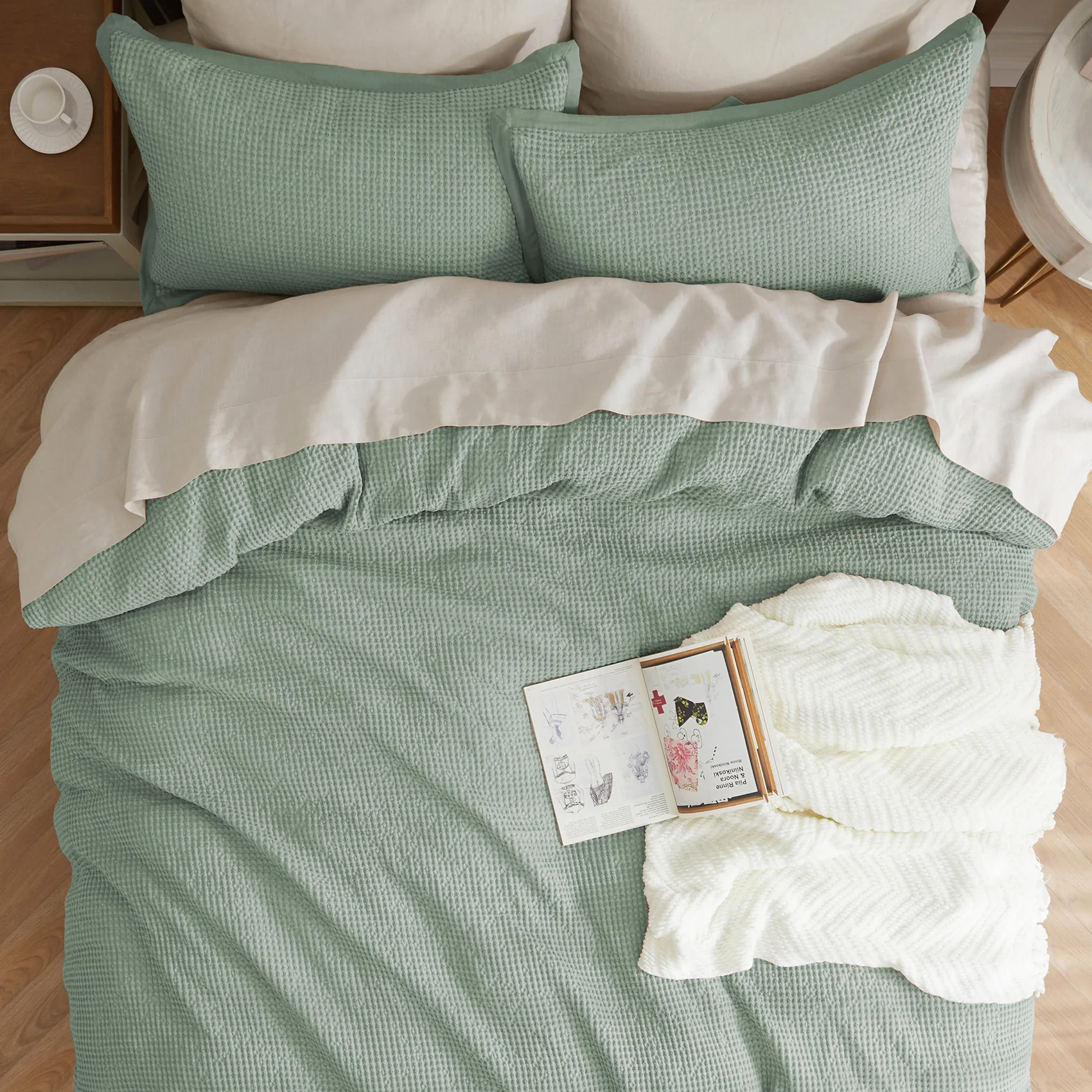 GentleSoft® Cotton Waffle Weave Duvet Cover Set